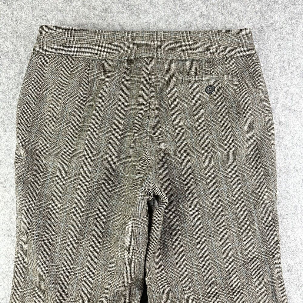 Vintage Banana Republic Pants Womens 4 Wool Brown Plaid Wide Leg Trousers Lined - Picture 6 of 16